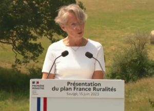 Élisabeth Borne lors de son discours sur la ruralité ©Capture d'écran Gouvernement.fr