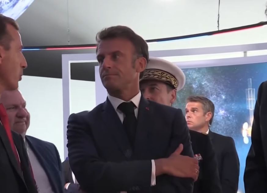 Emmanuel Macron au Salon du Bourget, juin 2023 ©Capture d'écran FirstPost