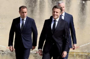 Emmanuel Macron à Bergerac, le 11 avril 2024 ©Alamy