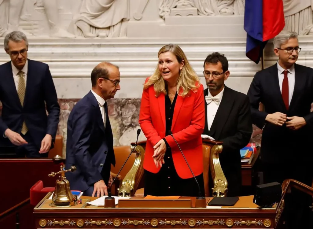 Yaël Braun-Pivet, réélue au poste de présidente de l'Assemblée nationale, 18 juillet 2024 ©Alamy