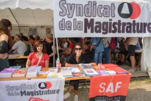 Syndicat de la magistrature à la Fête de l'Huma, 13 septembre 2024 ©Alamy