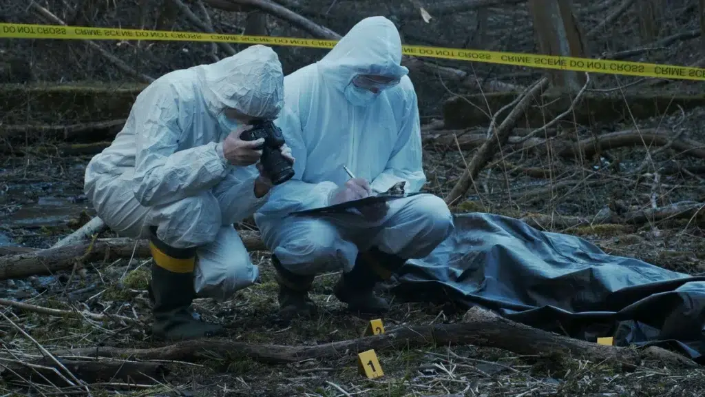 scène de crime dans la nature