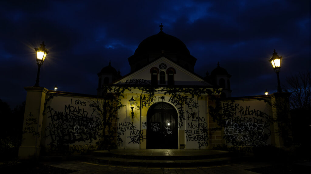 Mosquée Graffiti Nuit