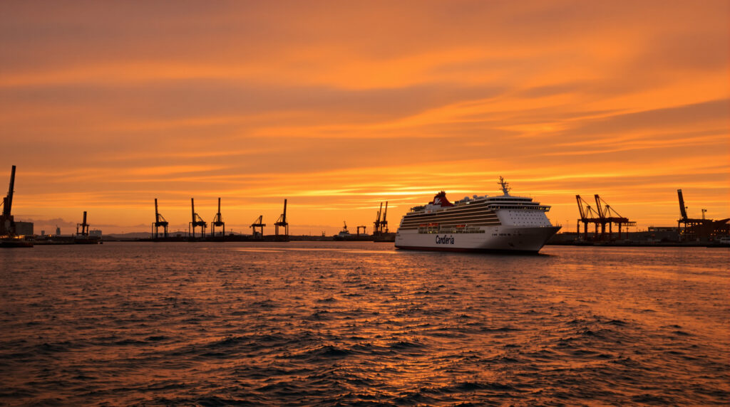 Ferry Sunset Port