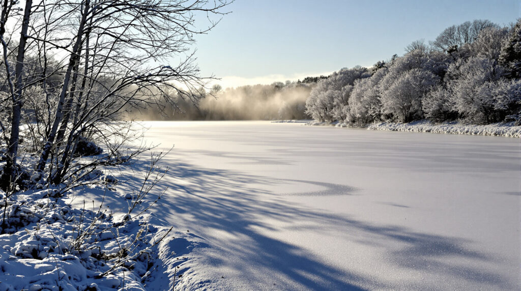 Étang Gelé Lumineux