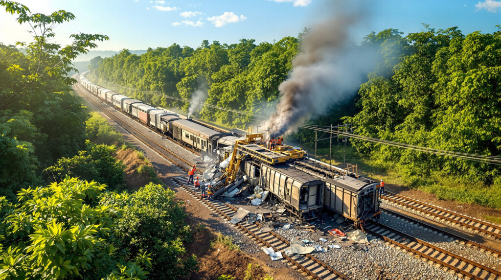 Déraillement grue Thaïlande
