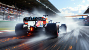Bolide victorieux sur circuit