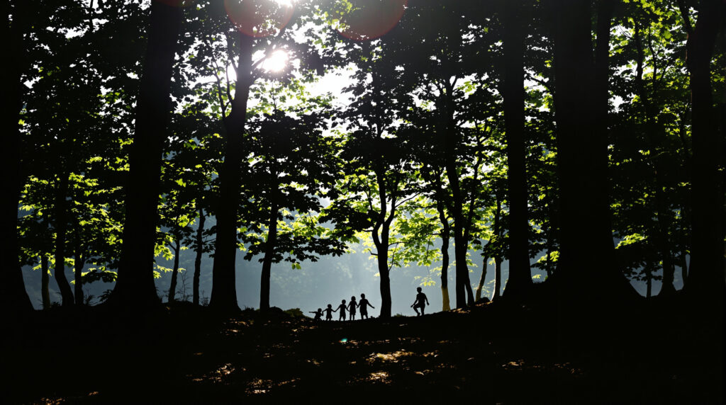 forêt-enfants-silhouettes