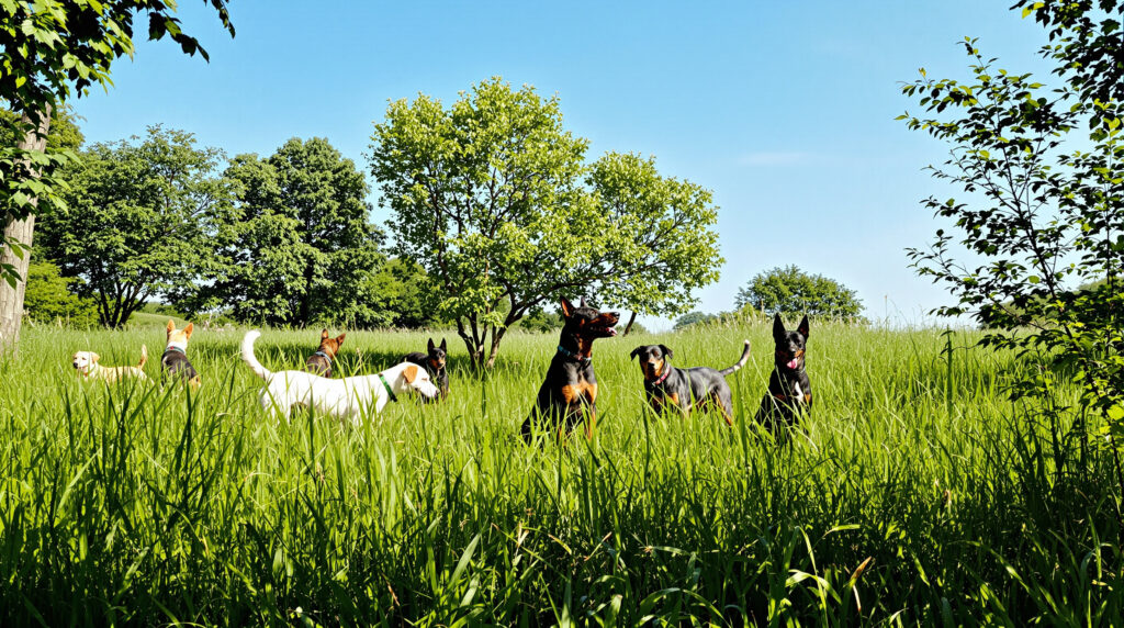 chiens_jardin_paisible