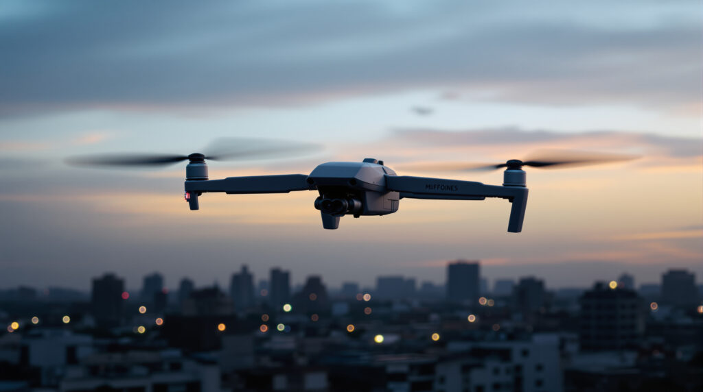 Drone furtif au crépuscule