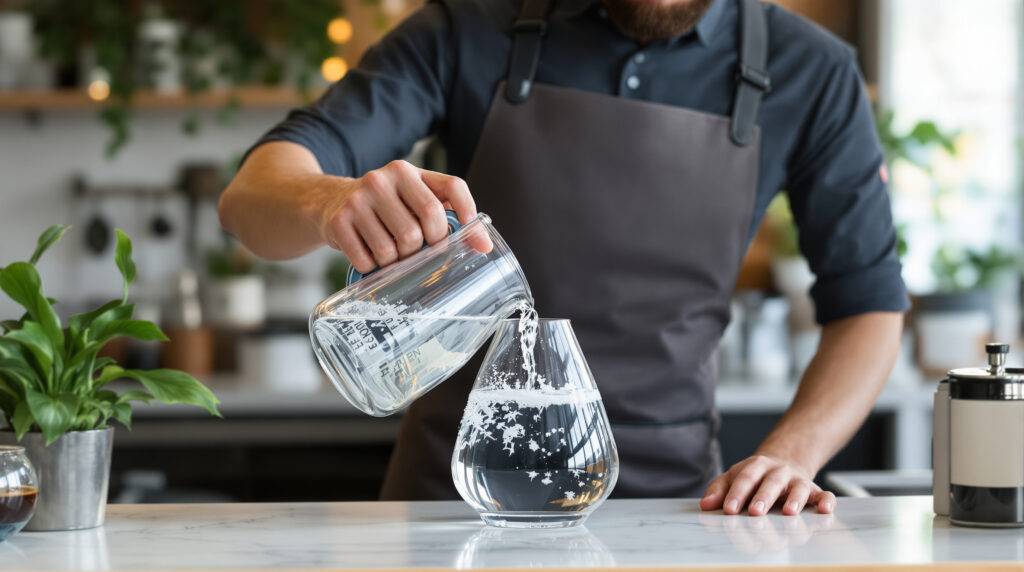 Service d'eau en restaurant