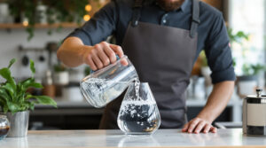 Service d'eau en restaurant