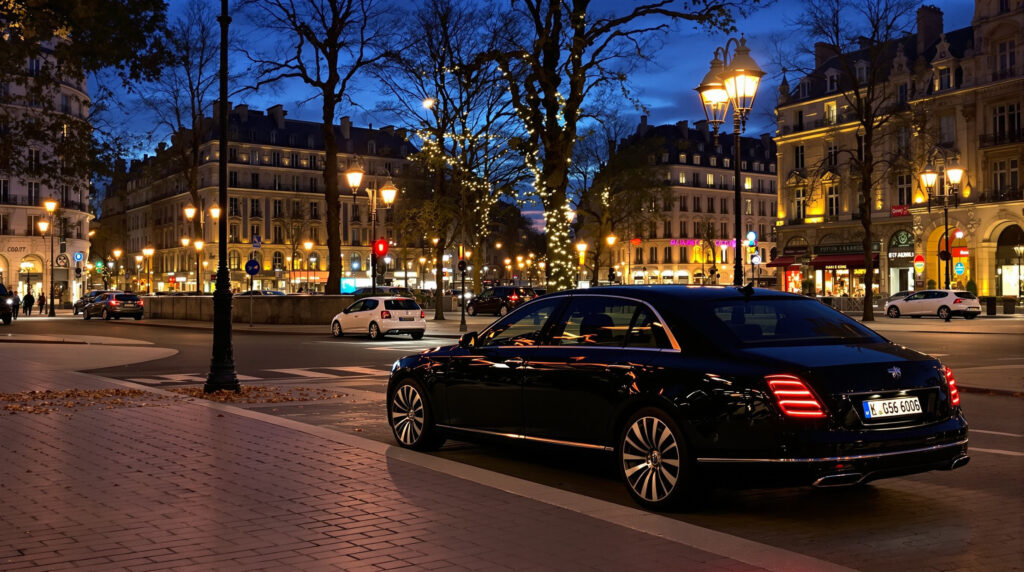 voiture-berline-paris-nuit