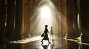 Recueillement dans la cath&eacute;drale