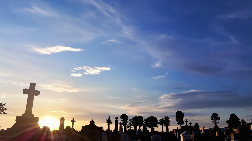 cimetière_paisible_soleil_lever