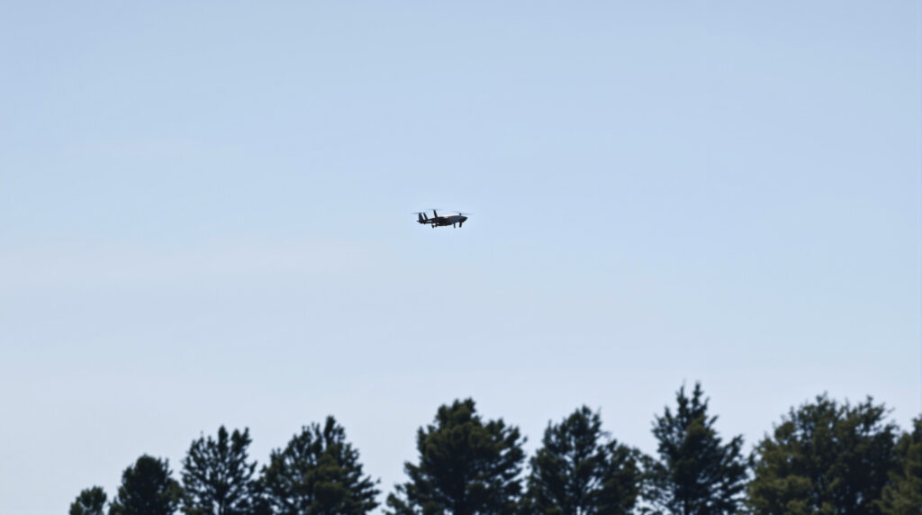 drone_surveillant_champ_verdoyant