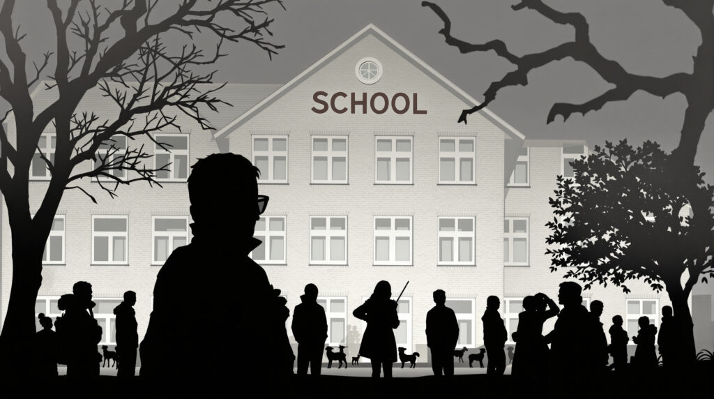 École en retrait.