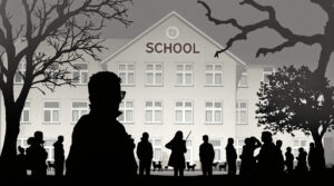 &Eacute;cole en retrait.